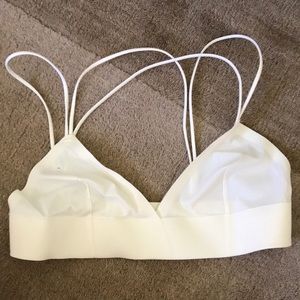 White bandeau with cool straps bralette